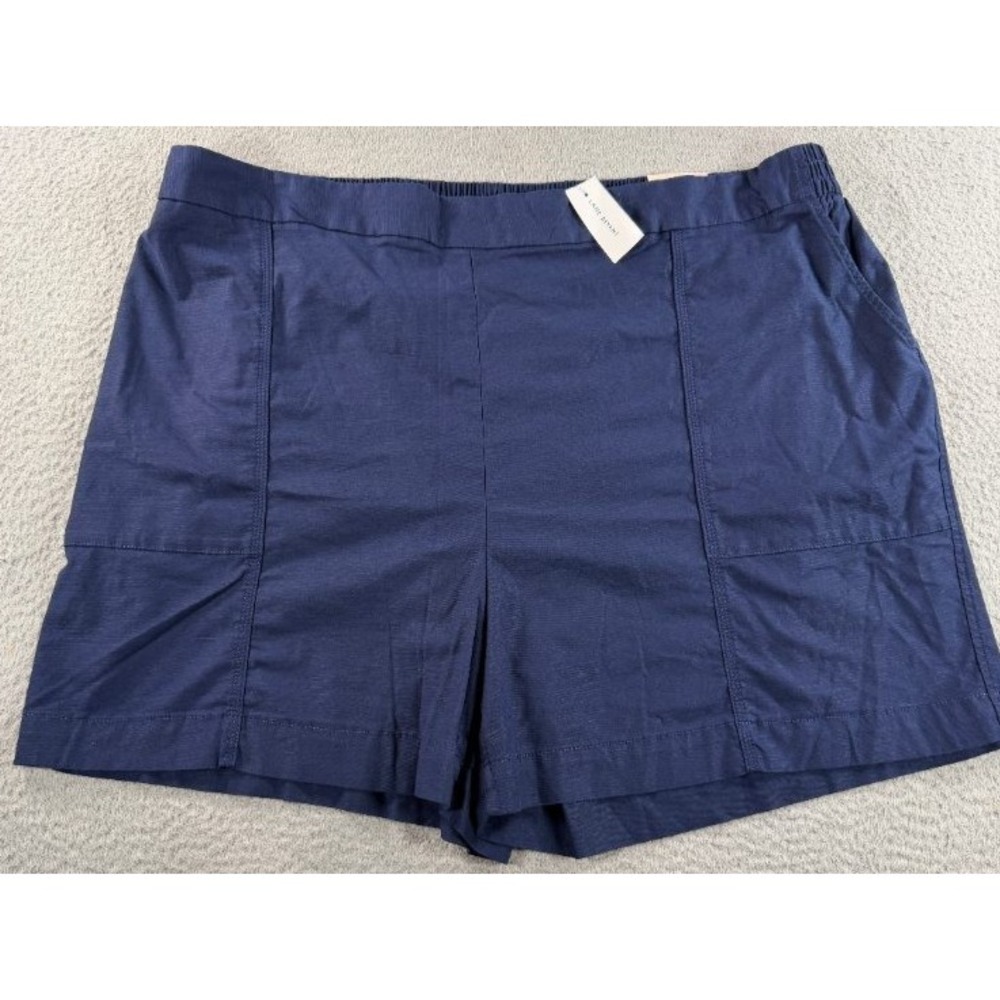 Lane Bryant Soft Slub Shorts Womens Size 22/24  Navy‎ Blue Mid-Rise Pull-On NWT